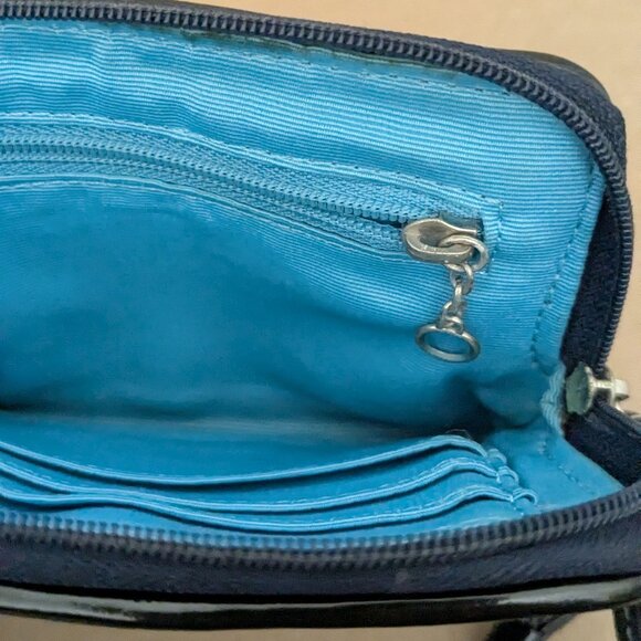 Coach Women's Blue Wristlet Wallet Corner Zip With Signature . - Picture 8 of 12